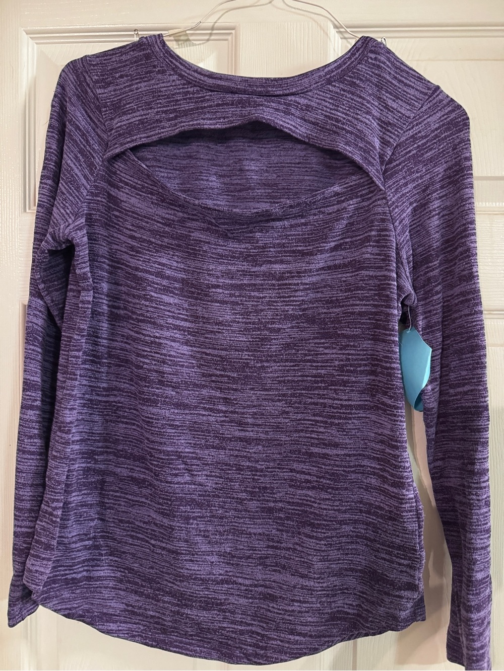 Juicy Couture Purple Heathered Long-Sleeve Top with Front Cutout